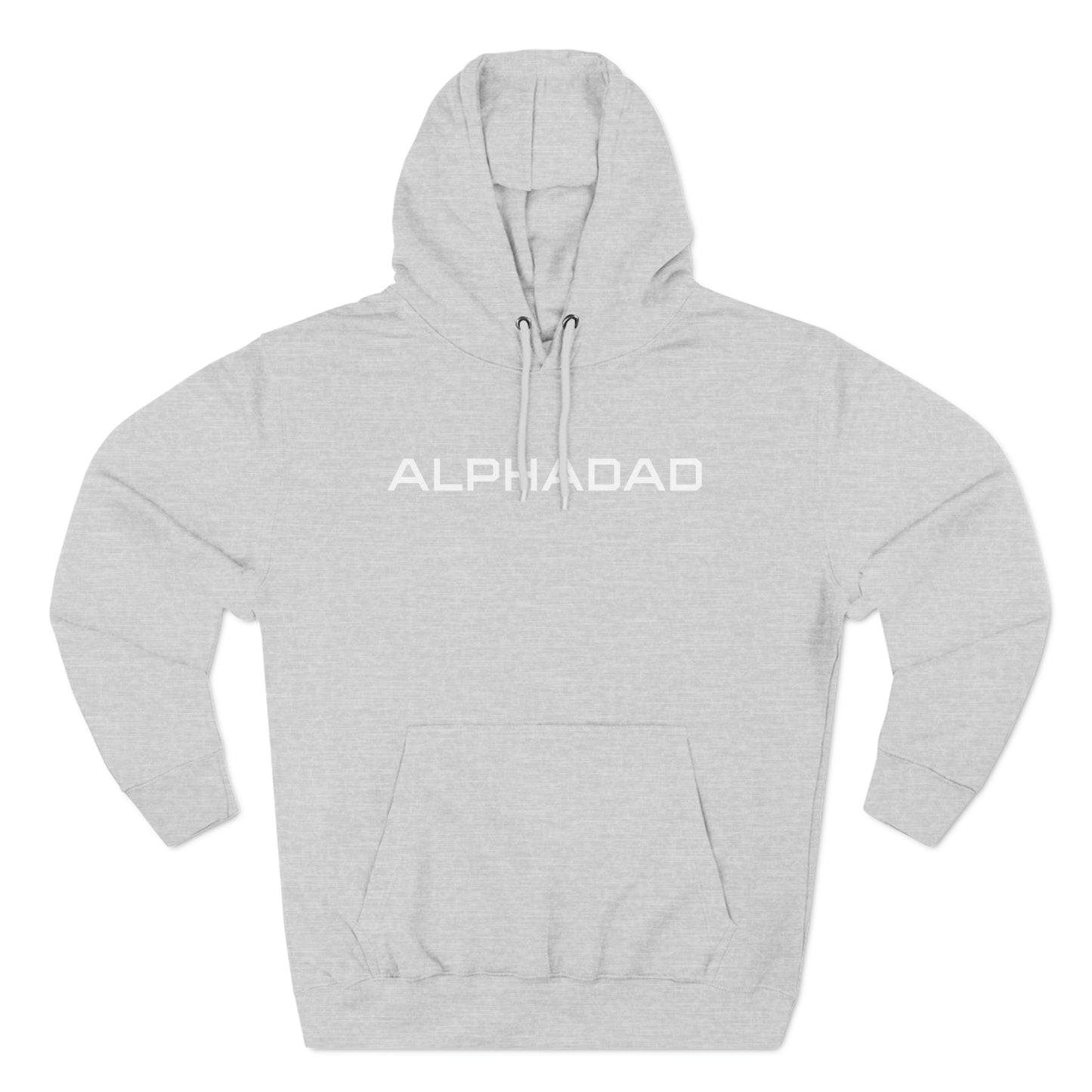 ALPHADAD White Logo Three-Panel Fleece Hoodie