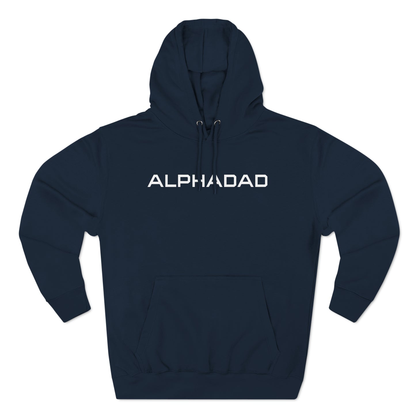 ALPHADAD White Logo Three-Panel Fleece Hoodie