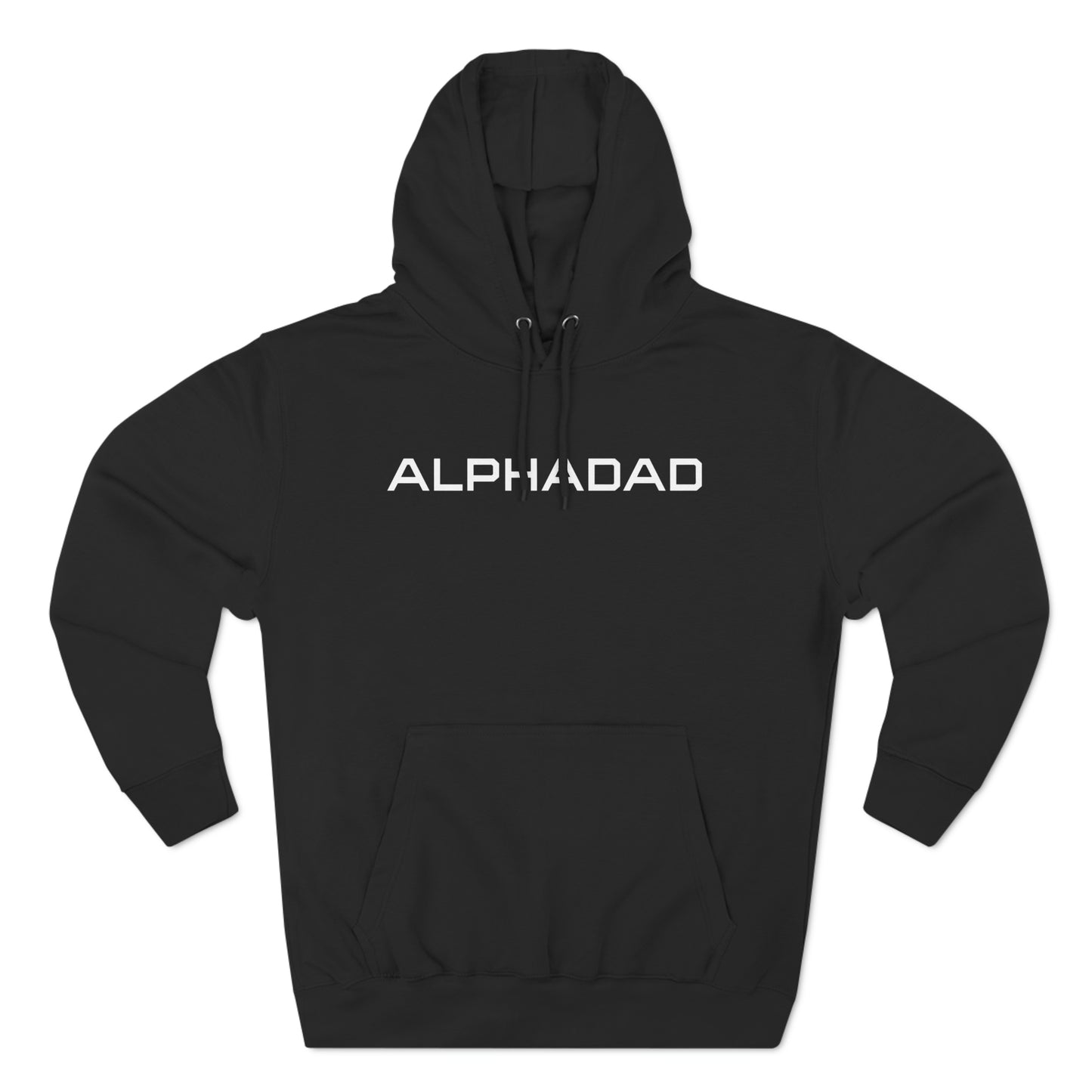 ALPHADAD White Logo Three-Panel Fleece Hoodie