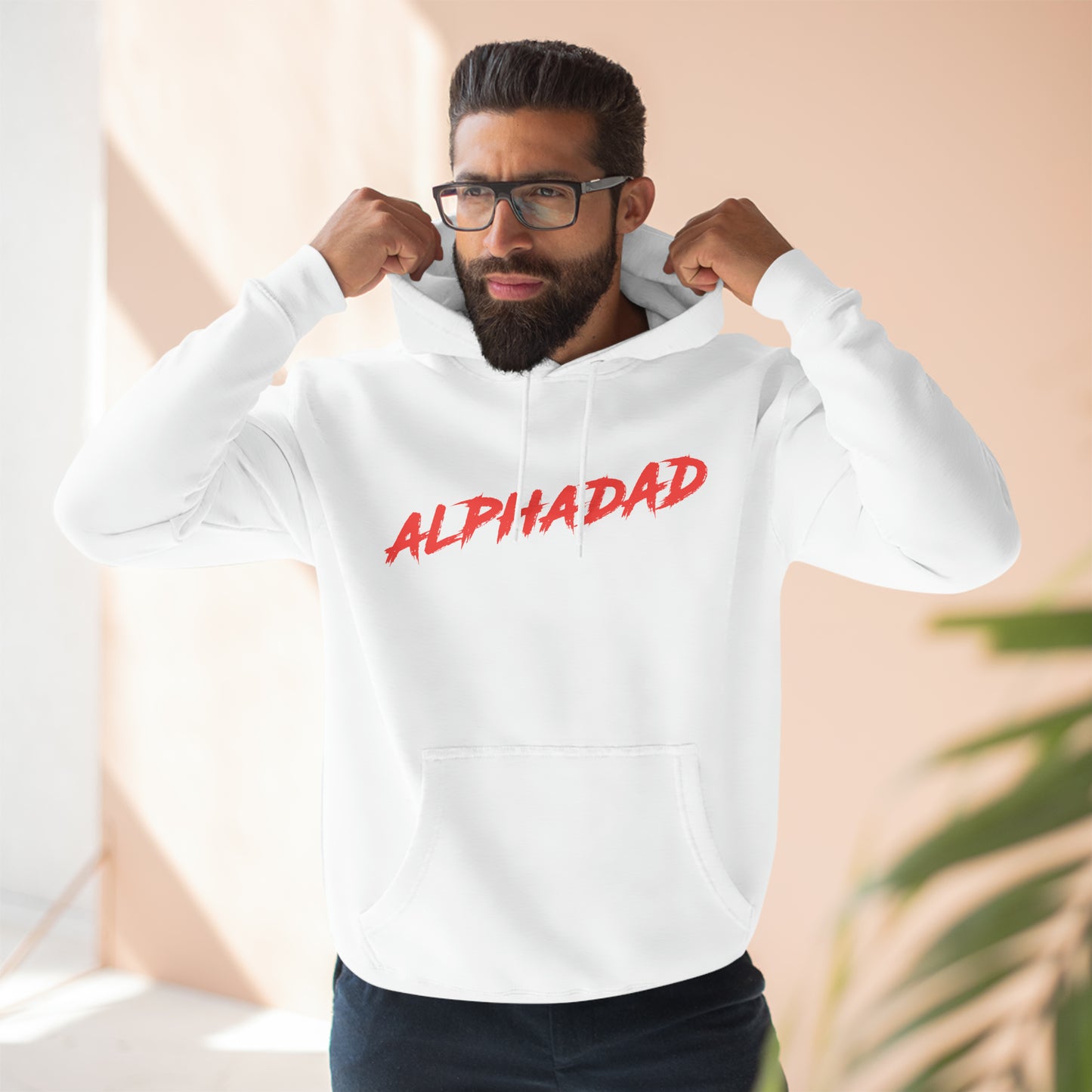 ALPHADAD Timeout Red Logo Three-Panel Fleece Hoodie